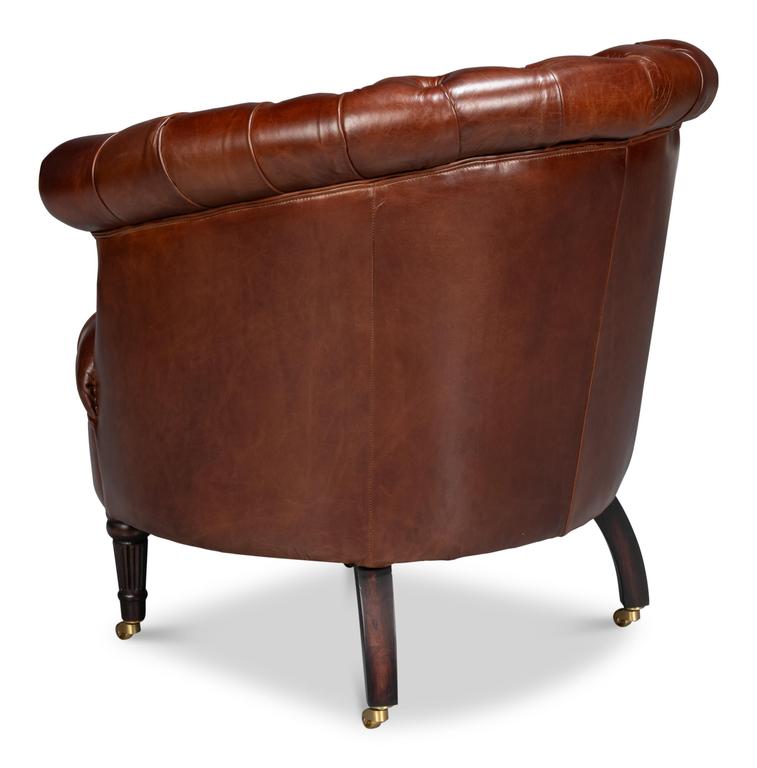Bastian Brown Leather Armchair - Ornate Home