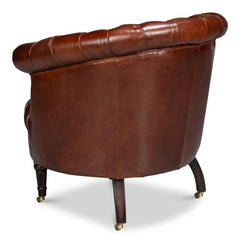 Bastian Brown Leather Armchair - Ornate Home