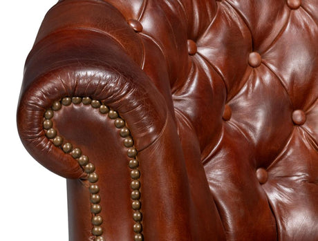 Bastian Brown Leather Armchair - Ornate Home