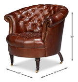 Bastian Brown Leather Armchair - Ornate Home