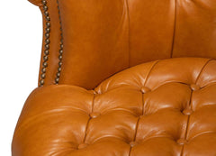 Bastian Brown Leather Armchair - Ornate Home