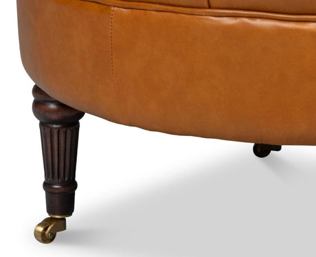 Bastian Brown Leather Armchair - Ornate Home