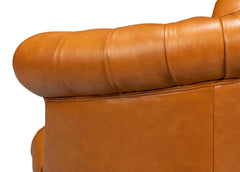 Bastian Brown Leather Armchair - Ornate Home