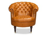 Bastian Brown Leather Armchair - Ornate Home