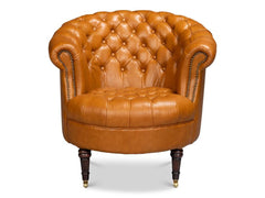 Bastian Brown Leather Armchair - Ornate Home