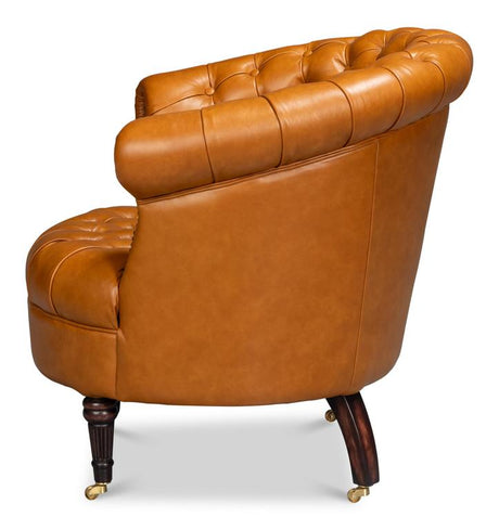 Bastian Brown Leather Armchair - Ornate Home