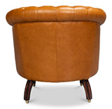 Bastian Brown Leather Armchair - Ornate Home