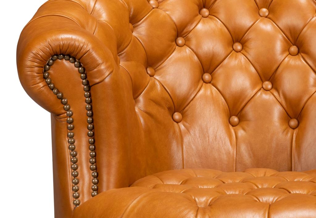 Bastian Brown Leather Armchair - Ornate Home