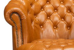 Bastian Brown Leather Armchair - Ornate Home