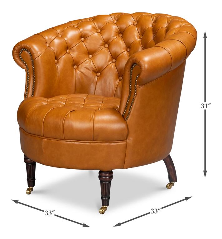 Bastian Brown Leather Armchair - Ornate Home