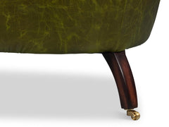 Bastian Green Leather Armchair - Ornate Home