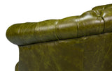 Bastian Green Leather Armchair - Ornate Home