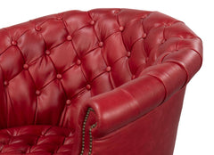 Bastian Red Leather Armchair - Ornate Home