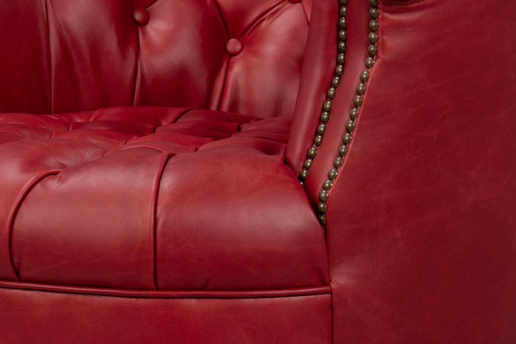 Bastian Red Leather Armchair - Ornate Home