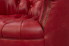 Bastian Red Leather Armchair - Ornate Home