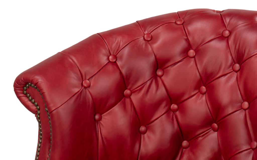 Bastian Red Leather Armchair - Ornate Home