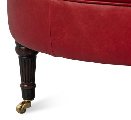 Bastian Red Leather Armchair - Ornate Home