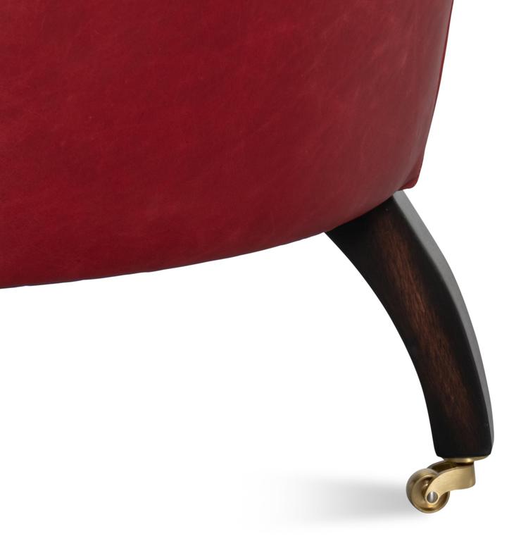 Bastian Red Leather Armchair - Ornate Home