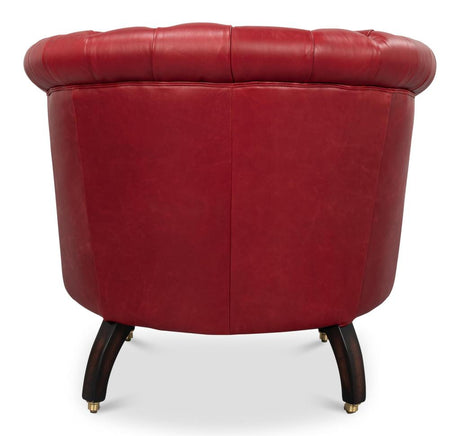 Bastian Red Leather Armchair - Ornate Home