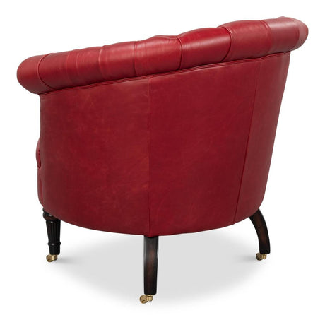 Bastian Red Leather Armchair - Ornate Home