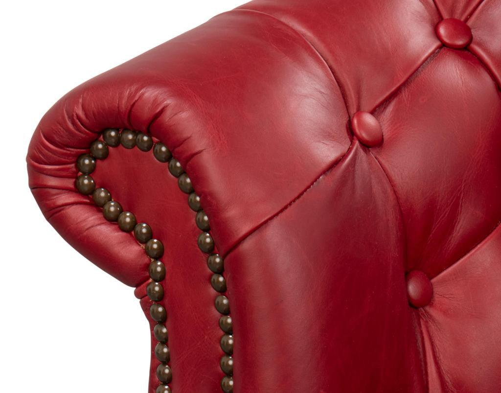 Bastian Red Leather Armchair - Ornate Home
