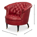 Bastian Red Leather Armchair - Ornate Home