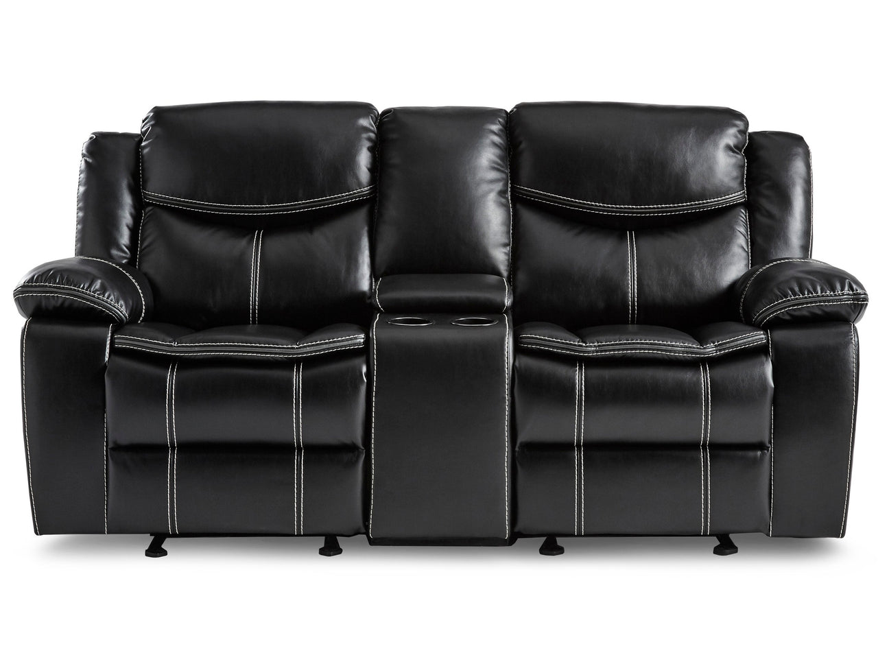 Bastrop Black Reclining Loveseat - Ornate Home