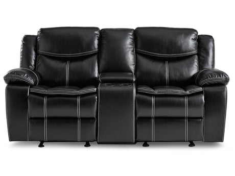 Bastrop Black Reclining Loveseat - Ornate Home