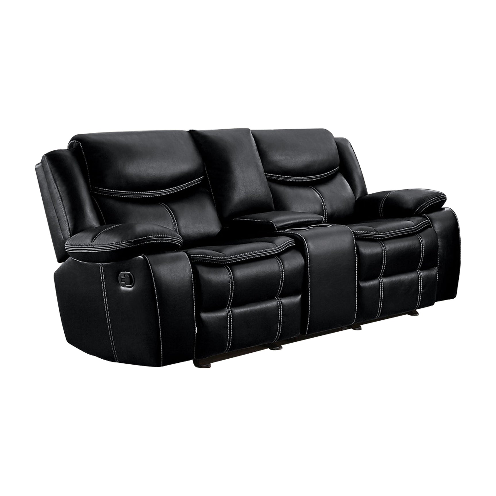 Bastrop Black Reclining Loveseat - Ornate Home