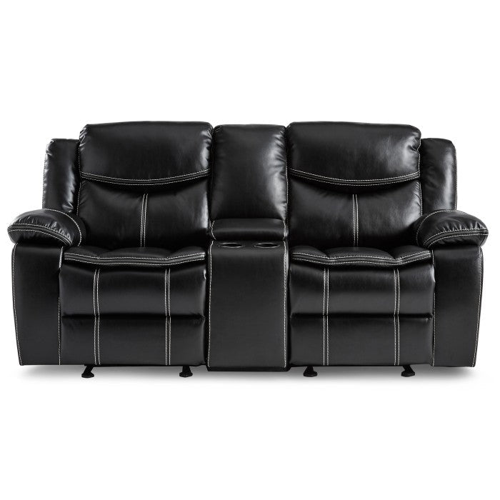 Bastrop Black Reclining Loveseat - Ornate Home