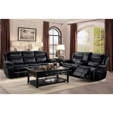 Bastrop Black Reclining Loveseat - Ornate Home