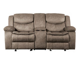 Bastrop Brown Double Glider Reclining Loveseat - Ornate Home
