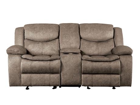 Bastrop Brown Double Glider Reclining Loveseat - Ornate Home