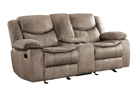 Bastrop Brown Double Glider Reclining Loveseat - Ornate Home