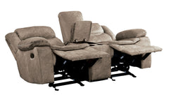 Bastrop Brown Double Glider Reclining Loveseat - Ornate Home