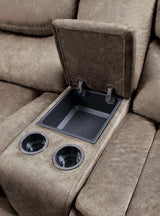 Bastrop Brown Double Glider Reclining Loveseat - Ornate Home