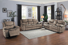 Bastrop Brown Double Glider Reclining Loveseat - Ornate Home