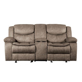 Bastrop Brown Double Glider Reclining Loveseat - Ornate Home
