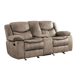 Bastrop Brown Double Glider Reclining Loveseat - Ornate Home