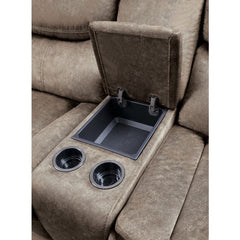 Bastrop Brown Double Glider Reclining Loveseat - Ornate Home
