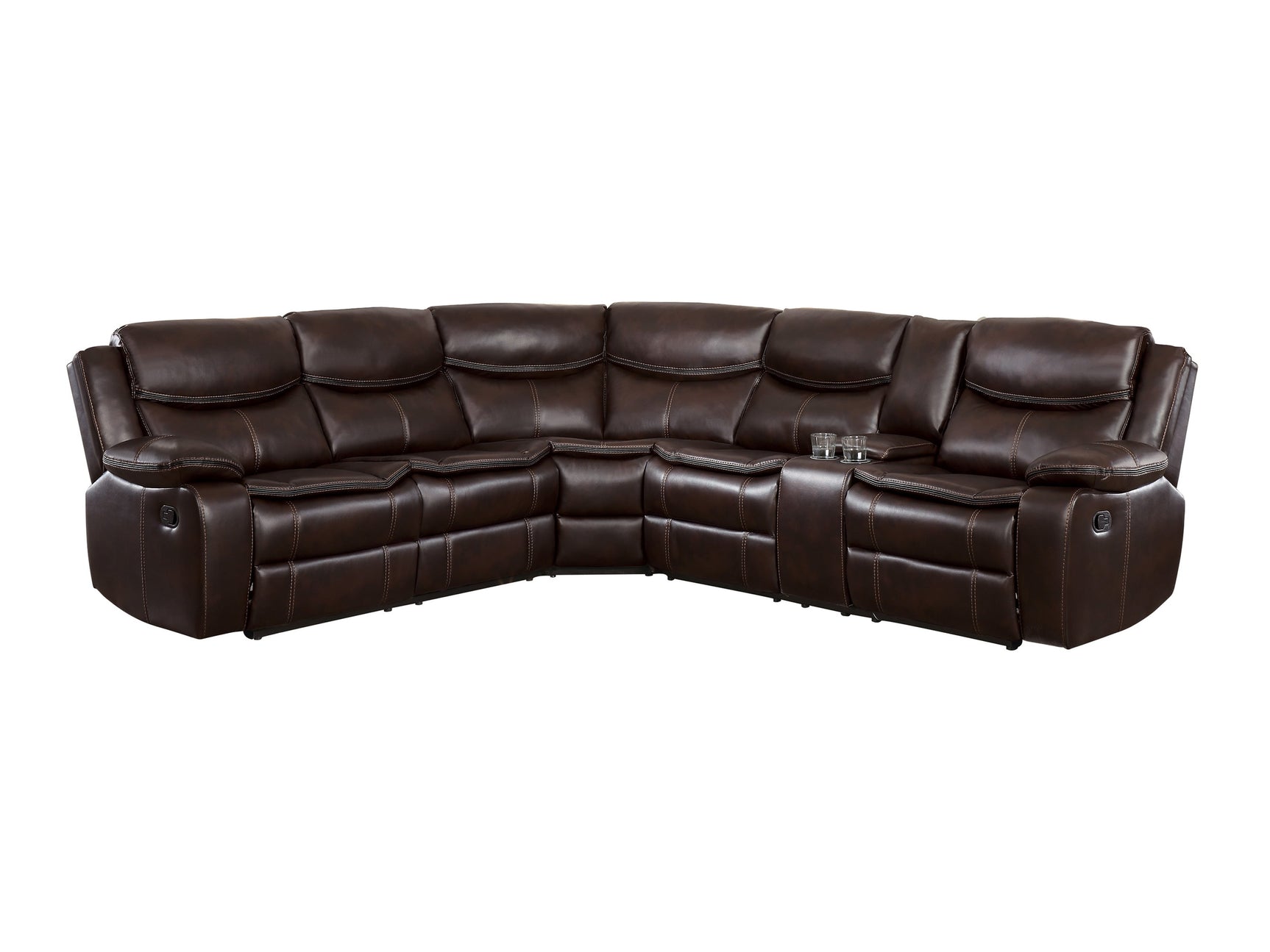 Bastrop Dark Brown 3-Piece Sectional - Ornate Home