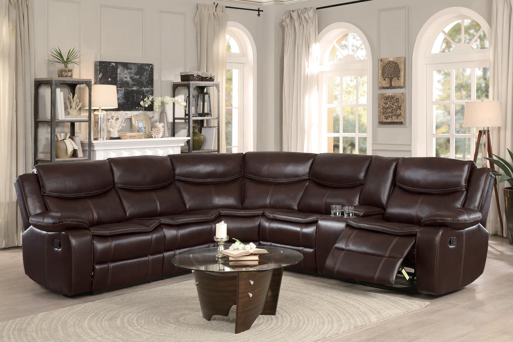 Bastrop Dark Brown 3-Piece Sectional - Ornate Home