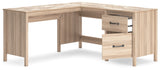 Battelle Tan 60" Home Office Desk with Return (Online Special Price) - Ornate Home