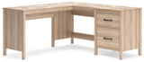 Battelle Tan 60" Home Office Desk with Return (Online Special Price) - Ornate Home