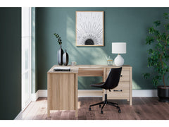 Battelle Tan 60" Home Office Desk with Return - Ornate Home