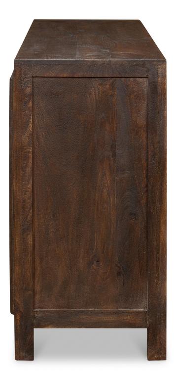 Battle Chainmail Brown Four Door Sideboard - Ornate Home