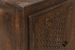 Battle Chainmail Brown Four Door Sideboard - Ornate Home