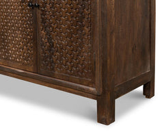 Battle Chainmail Brown Four Door Sideboard - Ornate Home