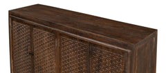 Battle Chainmail Brown Four Door Sideboard - Ornate Home