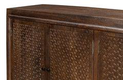 Battle Chainmail Brown Four Door Sideboard - Ornate Home
